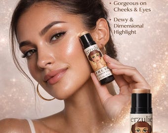 Barra de maquillaje mineral con brillo orgánico en tono FREYA / bronceado claro neutro / Libre de crueldad animal / Maquillaje seguro para pieles con acné / Maquillaje multiusos