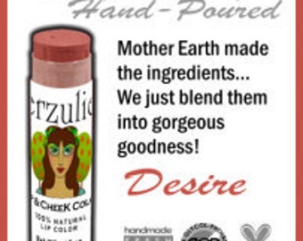 DESIRE Rossetto biologico e crema Blush Colorstick / Trucco organico / Cosmetici non tossici Cruelty Free