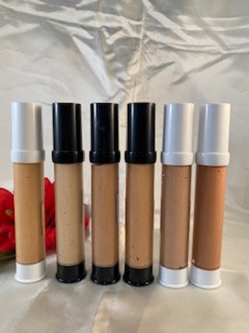 Organic foundation All natural Liquid Mineral Foundation SAMPLE SIZE 8 Shades To Choose From Non-Comedogenic Unscented Vegan image 3