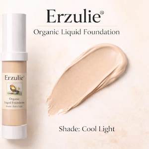 Organic Liquid Foundation in Cool Light | Non Toxic Makeup | Best Selling liquid Foundation| Non Comedogenic | Hyaluronic Acid image 1