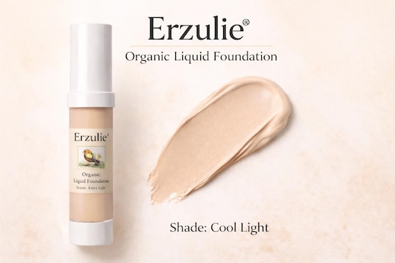Organic Liquid Foundation in Cool Light | Non Toxic Makeup | Best Selling liquid Foundation| Non Comedogenic | Hyaluronic Acid
