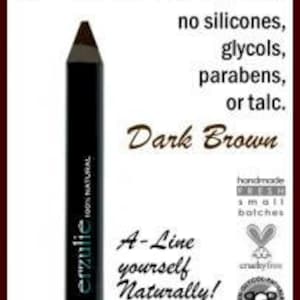 Organic Eyeliner Pencil  Dark Brown Chubby Eyeliner/ Eyebrow Pencil  Natural Makeup Cruelty Free Cosmetics  Chubby Size Eyeliner Pencil