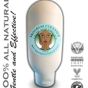 Lactic Acid Facial Cleanser| Organic Cleanser| Unscented|  clarifying/dry/mature/ clear skin formula| Non Gmo and Vegan Cosmetics
