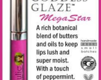 Organic Lip Gloss in MEGASTAR  Fuchsia  Pink Natural Lip Gloss  Non toxic Cruelty Free Cosmetics