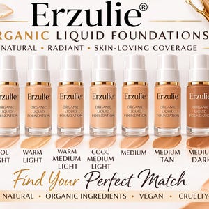 Organic Liquid Foundation | Vegan | Non Toxic | Acne Safe Makeup| Cruelty Free Cosmetics | Hyaluronic Acid | Best Selling Foundation