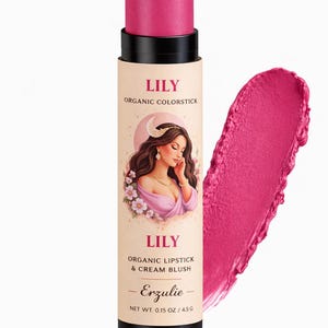 Labial orgánico y colorete en crema de LILY Natural. Maquillaje libre de crueldad animal / Cosméticos no tóxicos / Belleza limpia / Maquillaje libre de crueldad animal.