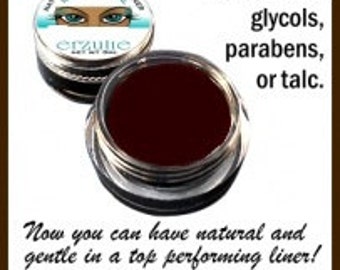 Organic Makeup Natural Cosmetics Mineral Gel Eyeliner in DARK BROWN   Easy to Use and long lasting eyeliner  Oragnic Eyeliner