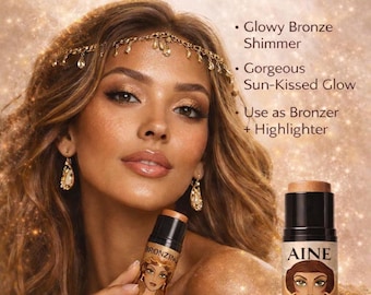 Barra bronceadora con brillo orgánica Sun Goddess™ Maquillaje no tóxico, seguro para pieles con acné, libre de crueldad animal / Maquillaje sin gluten