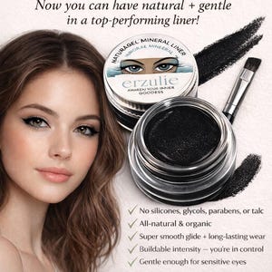Delineador de ojos en gel orgánico Naturagel™ Intense Black / Maquillaje no tóxico y sin perfume #organicmakeup