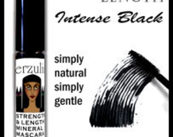 Natural Mascara in INTENSE BLACK Organic Mineral Mascara | Non Toxic Mascara | Unscented Gluten Free Mascara