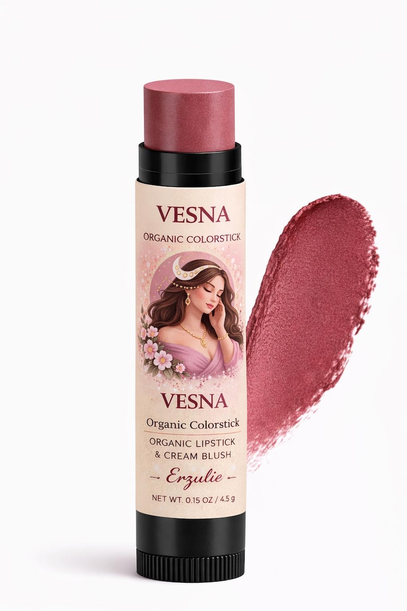 Organic Lip Wange Colorstick - Natürliche Rose Pink Farbe - Tierversuchsfreie, feuchtigkeitsspendende Lippenpflege | Ungiftiges Make-up | Saubere Schönheit Bild 1