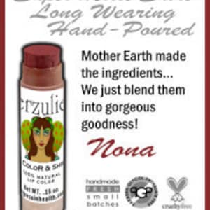 NONA  Organic Lipstick Rx Color & Shine™ | Moisturizing Lipstick with Avocado Butter Organic ingredients | Clean Beauty