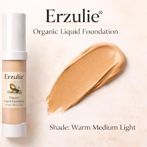 Organic Liquid Mineral Foundation In Warm Medium Light Hyaluronic Acid Non-Comedogenic  Vegan Makeup