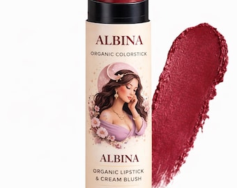 Albina Berry Shade Lippenstift und Cream Blush | Natürlich, Bio