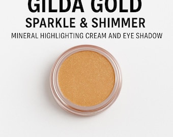 Crema illuminante e ombretto biologici con riflessi dorati in Gilda / Trucco sicuro per l'acne / Cruelty-free / Ombretto naturale