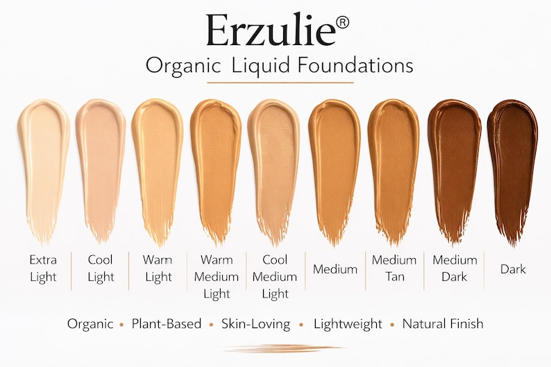 Organic Liquid Foundation In WARM LIGHT Natural Acne Safe Makeup | Cruelty Free Makeup| Vegan and Non-Comedogenic Foundation image 11