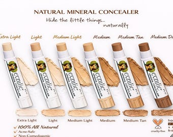 Two Organic Concealer Tubes   Natural Cream Concealer Acne Safe  Cruelty Free Non Toxic Makeup Professional Cream Concealer