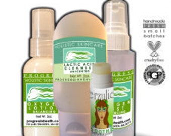 Sistema di cura della pelle del viso all'ossigeno vegano / Detergente all'acido lattico
