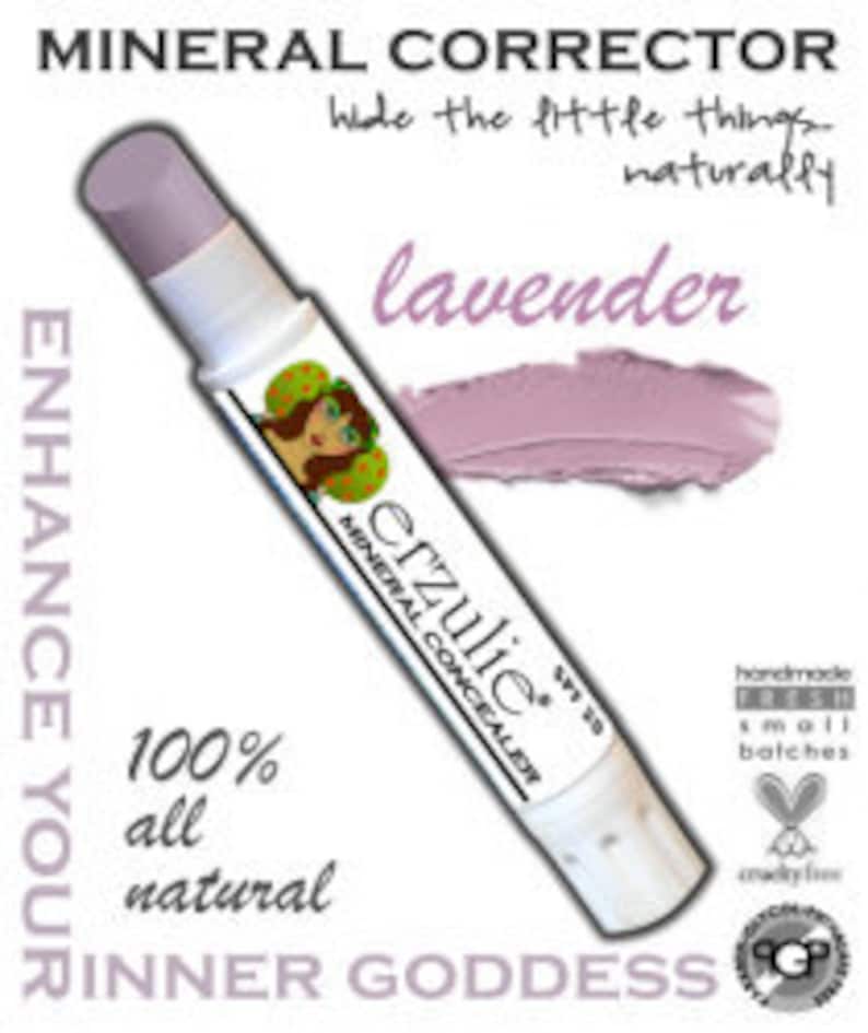 Organic Corrector/Concealer Acne Safe Makeup Non-Comedogenic Your Choice of Green, Lavender, Salmon or Yellow Corrector image 2