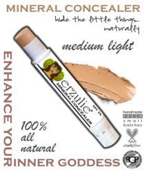 Organic  Concealer In MEDIUM LIGHT  Natural and Cruelty Free Cosmetics  Non Toxic| Nutrient Rich Makeup| Gluten Free
