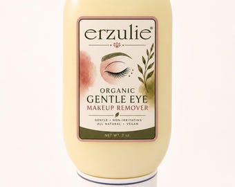 Extra Gentle Organic Eye Makeup Remover Gel  Unscented   Vegan Formula   Removes waterproof makeup with ease