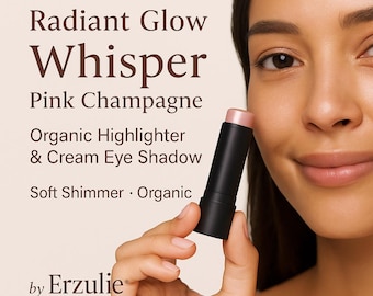 Organic Makeup Natural Mineral Cream Eyeshadow and Highlighter in WHISPER Non-comedogenic multi-tasking for cheeks, eyes and lips