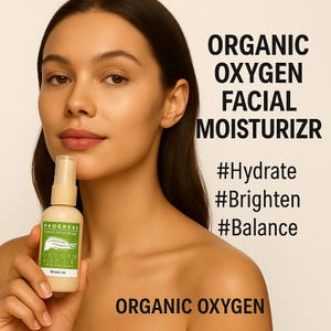 Organic Oxygen Facial Moisturizer Lotion for Normal/Dry/Mature Skin  with hyaluronic acid |  Cruelty Free