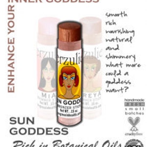 Organic Bronzer | Sun Goddess Mineral Bronzing Shimmer Stick |  Non-comedogenic  Great for cheeks, lips and eyes