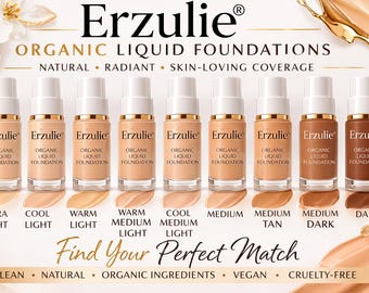 Base de maquillaje líquida mineral orgánica • Vegana, apta para pieles con acné / Base de maquillaje natural más vendida / Maquillaje saludable / Belleza limpia / Cosméticos no tóxicos