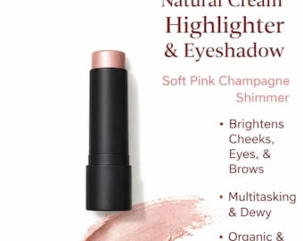 Organic Cream Eyeshadow Highlighter | Pink Champagne Shimmer