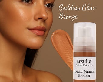 Organic Liquid Bronzer | Goddess Glow, Natural Tan Shimmer | Acne Safe Makeup | Non Toxic