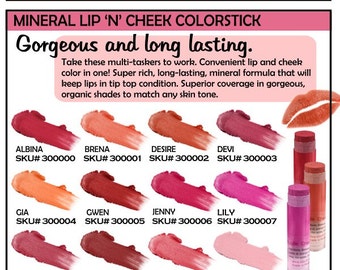 Organic Cream Blush / Lipstick Colorstick  | Acne Safe Cosmetics | Your Choice of Two | Cruelty Free | Non Toxic Makeup