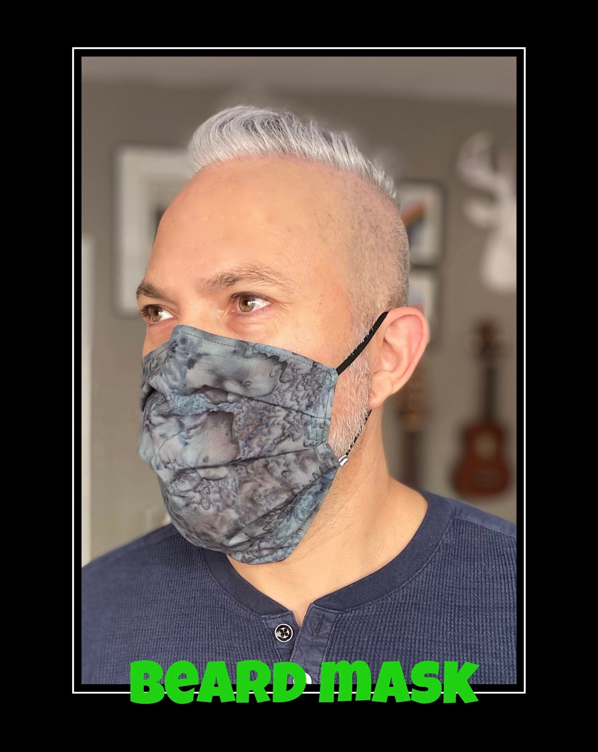 3 layer beard mask face mask for beards charcoal grey Etsy