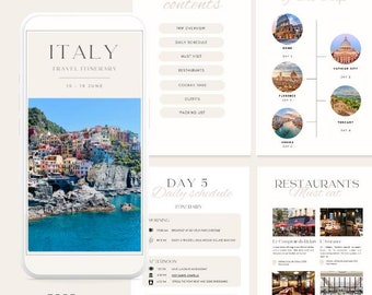 Editable Travel Itinerary Template: Customizable Vacation Planner (Canva)