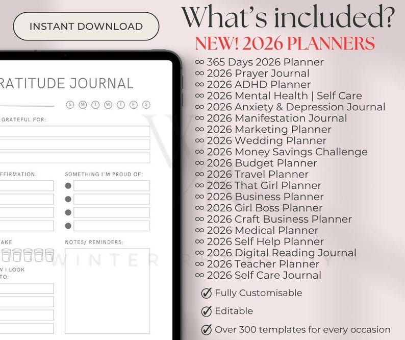 14500+ PLR Canva Templates | 350+ Editable Templates with Master Resell Rights | NEW 2026 Editable & Printable Planners, Journals, Trackers image 4