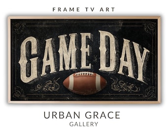 Vintage Football Frame TV Art: Rustic Sports Decor (Digital Download)
