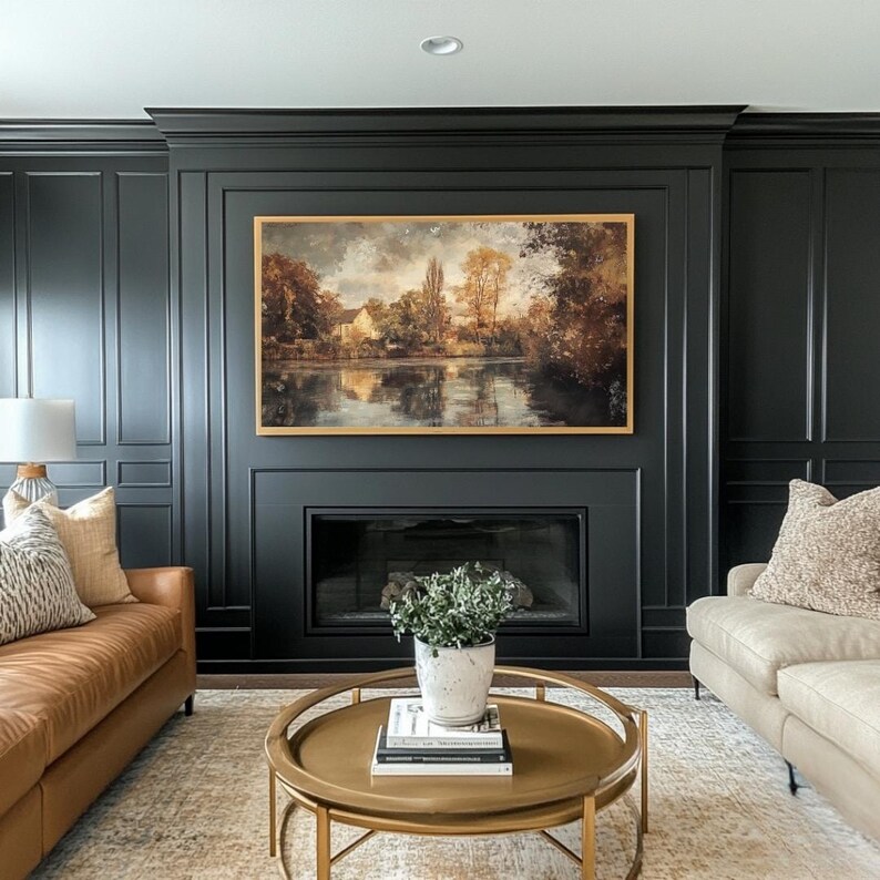 Autumn Frame TV Landscape Painting Plein Air Vintage Forest Modern