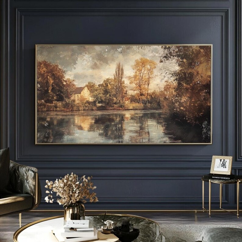 Autumn Frame TV Landscape Painting Plein Air Vintage Forest Modern