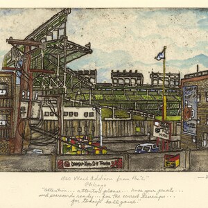 Wrigley Field 1060 West Addison  from the L   Home of the Chicago Cubs