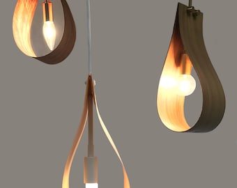 Teardrop Wood Light Pendants