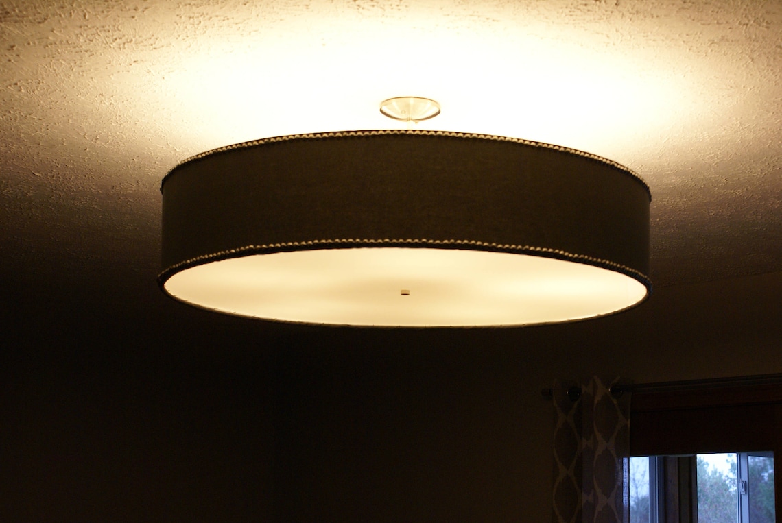 Custom 36 Inch Large Drum Pendant Light Fixture Etsy
