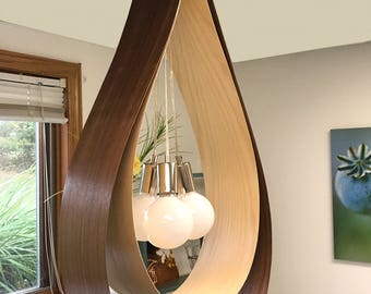 Wood Duo Teardrop Pendant Light