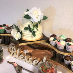 Multi-tier cake and cupcake stand-please choose size below image 2