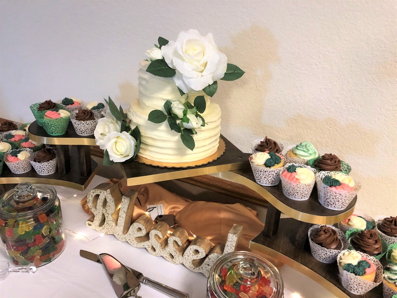 Multi-tier cake and cupcake stand-please choose size below image 2