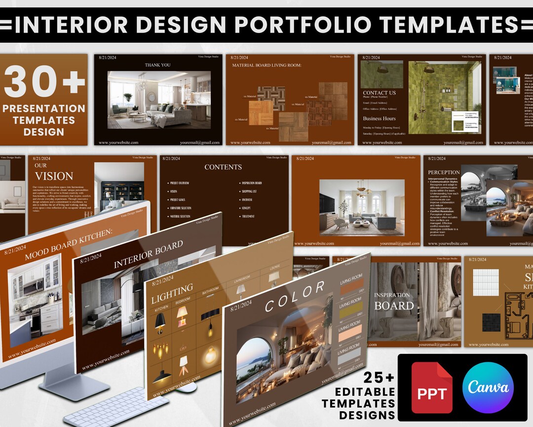Interior Design Presentation Canva Template, Interior Designer ...
