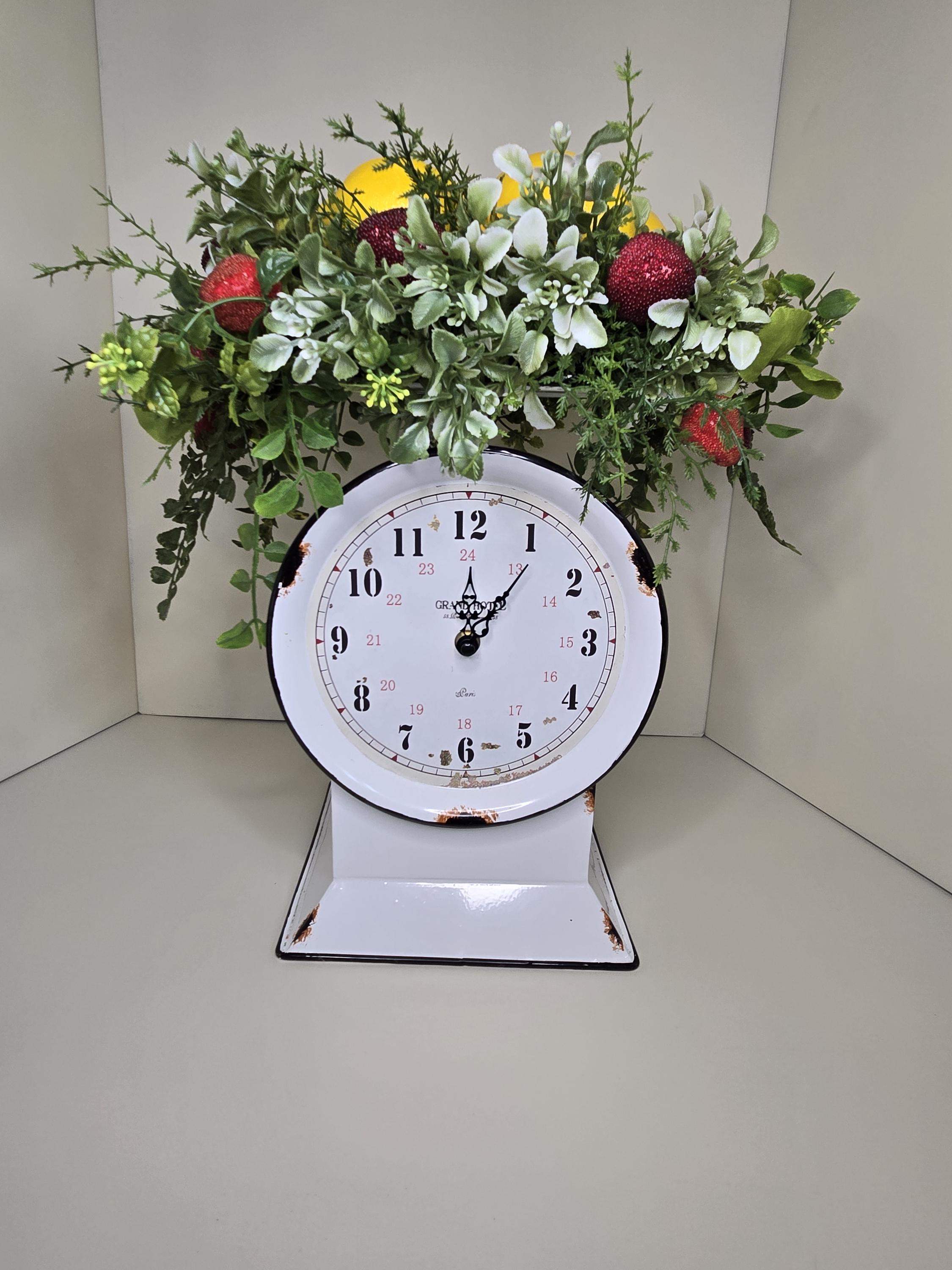 Vintage Kitchen Scale Clock With Battery Operation and Fruit and Herb ...