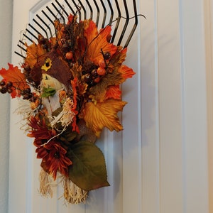 Scarecrow Rake With Leaves - Etsy