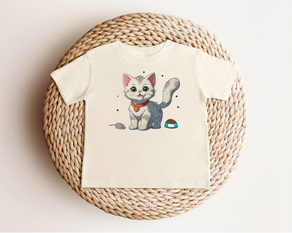Personalized Toddler Kitten Shirt, Baby Kitty Cat Shirt, Cat Lover