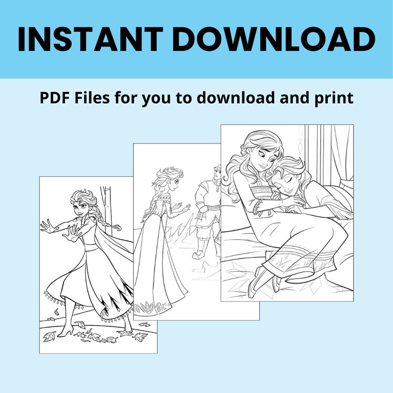 10 Printable Pages of Frozen Coloring Book ,coloring Pages, Kids