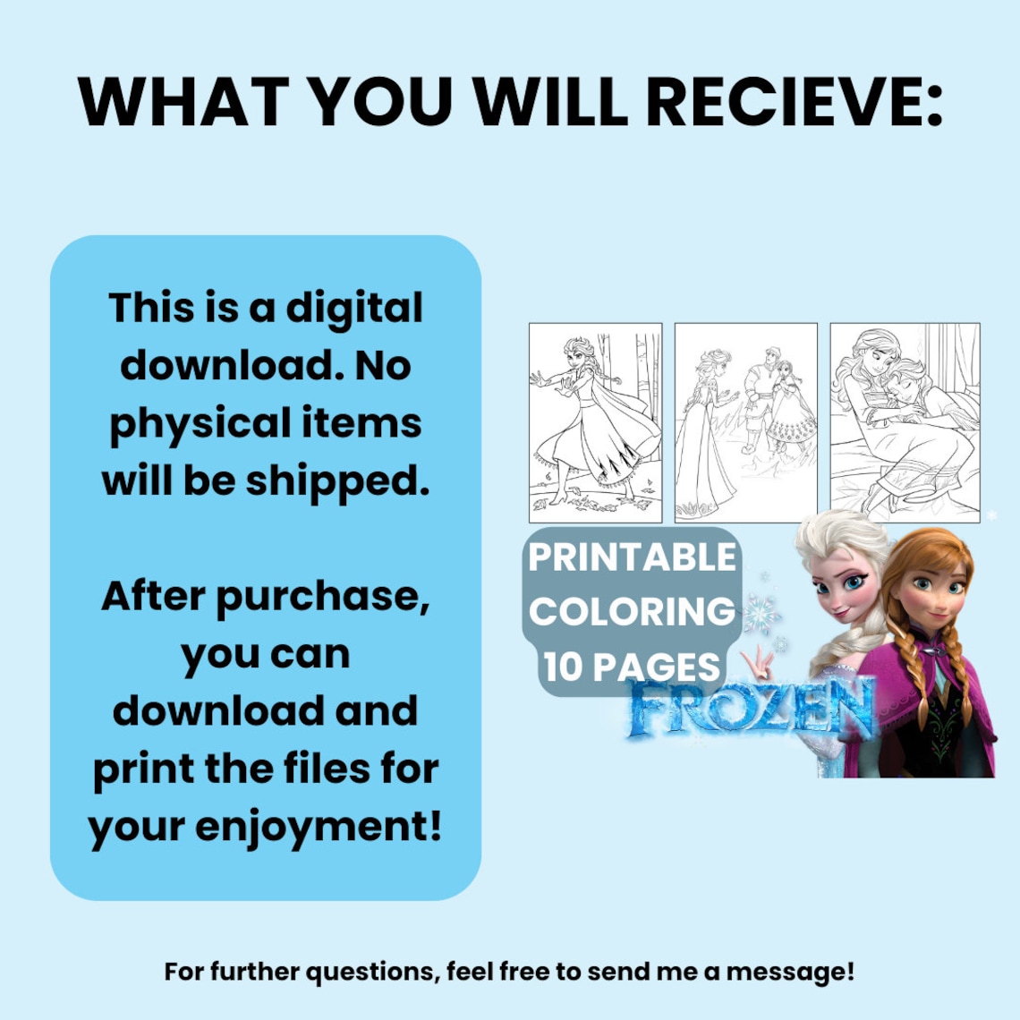 10 Printable Pages of Frozen Coloring Book ,coloring Pages, Kids ...